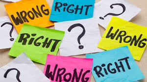 right or wrong post its